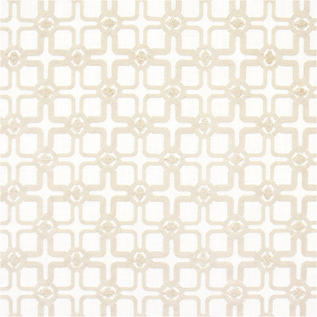 Close Quarters Cream by Carole Designer Fabric Moonstone 73% Cotton, 27% Polyester India N/A 4 3/4" V, 4 1/2" H 53.25" - Swanky Fabrics -