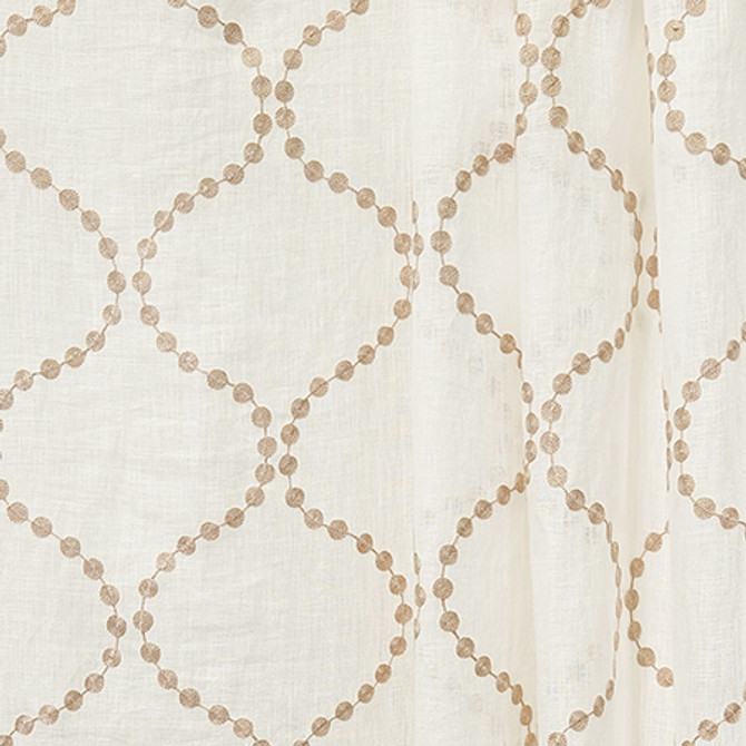 Coffee Run Tumbleweed by Carole Designer Fabric Perfect Balance Base: 100% Linen. Embr: 100% Viscose India N/A 8" V, 6 7/8" H 52" - Swanky Fabrics -