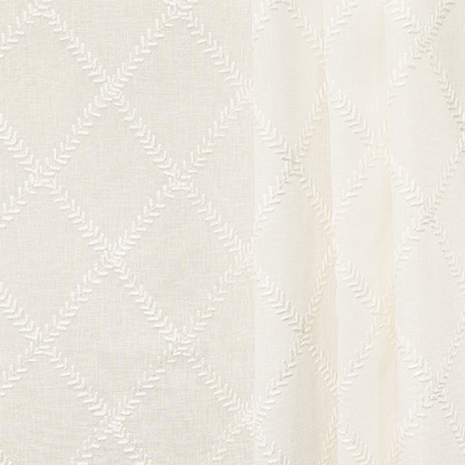 Get To The Point Ivory by Carole Designer Fabric Perfect Balance Base: 100% Polyester, Embr: 50% Cotton, 50% Rayon India 14,000 WYZENBEEK DOUBLE RUBS 6 1/4" V, 5 3/8" H 56.5" - Swanky Fabrics -