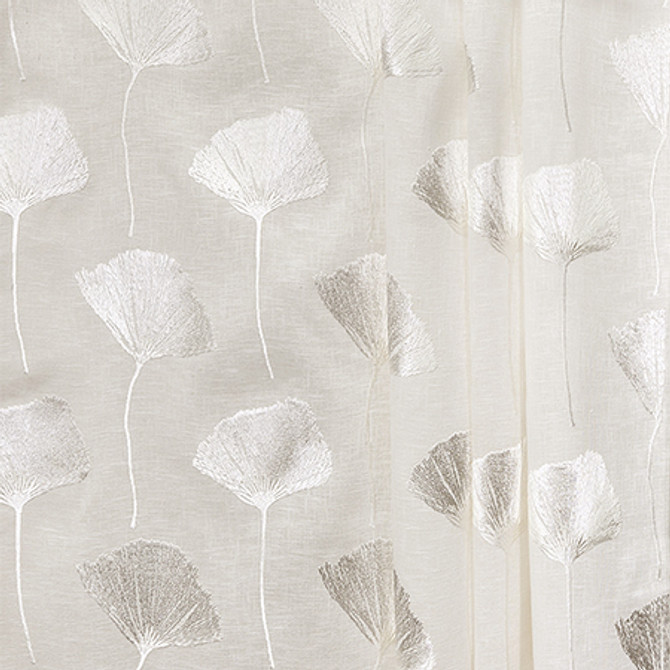 Ginkgo Leaf Cream by Carole Designer Fabric Perfect Balance Base: 85% Polyester, 15% Cotton Embr:100% Viscose India N/A 9 1/2" V, 7 3/4" H 54" - Swanky Fabrics -