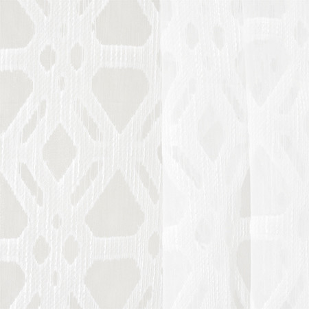 Best Way White by Carole Designer Fabric Sheer Luxury 100% Polyester-Weighted Hem INDIA 6 5/8" V, 4 1/8" H 116" - Swanky Fabrics -