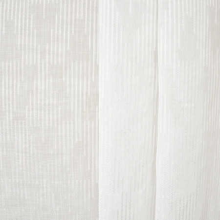 Stand Here White by Carole Designer Fabric Sheer Luxury 100% Polyester TURKEY N/A 11 3/8" V, 7 7/8" H 118" - Swanky Fabrics -