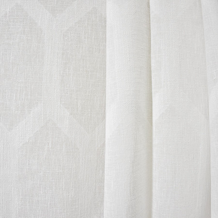 To The Point White by Carole Designer Fabric Sheer Luxury 85% Polyester, 15% Cotton-Weighted Hem INDIA N/A 13 1/2" V, 4 1/2" H 116" - Swanky Fabrics -