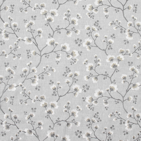 One Night Cloud by Carole Designer Fabric Wallflower Base: 58% Cotton, 42% Polyester. Embr: 100% Rayon INDIA 12,000 Wyzenbeek Double Rubs 18 1/2" V, 25" H 50" - Swanky Fabrics -