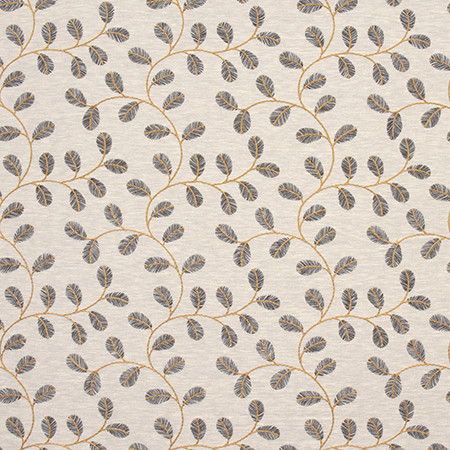 To Be Free Cognac by Carole Designer Fabric Wallflower Base:71% Polyester, 29% Cotton. Embr:100% Viscose INDIA 51,000 Wyzenbeek Double Rubs 9 1/2" V, 10 3/8" H 52" - Swanky Fabrics -