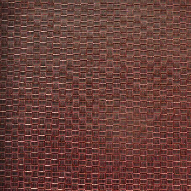 Basketry # 724 Black Cherry by Maxwell Designer Fabric Easy Rider Viii FACE: 100% PVC KOREA V-0.75" H-0.75" 54" - Swanky Fabrics -