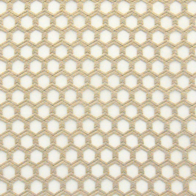 PERGAMON 524 OAT by Maxwell Designer Fabric SHEER PATHS 100% POLYESTER TURKEY  V-1.75" H-1" 118" EMB. WIDTH 110"  - Swanky Fabrics -