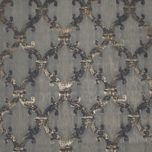 Dazzle - Damask - Blue Gold by Europatex Designer Fabric Dazzle 100% Polyester China See Sample Horizontal: N/A and Vertical: N/A 118.00 inches  - Swanky Fabrics -