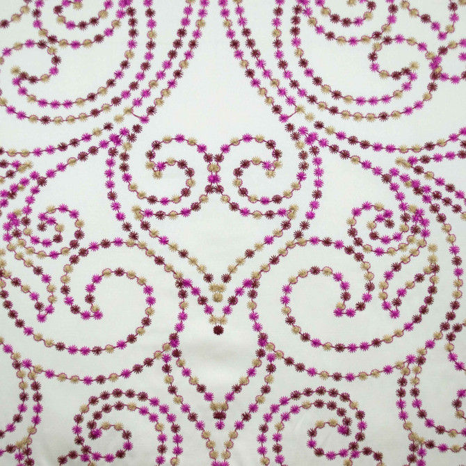 Serenity B Pink by Europatex Designer Fabric Serenity 52% Polyester / 48% Cotton with EMB V: 16.82" H: 19.2" 55.00 inches - Swanky Fabrics -