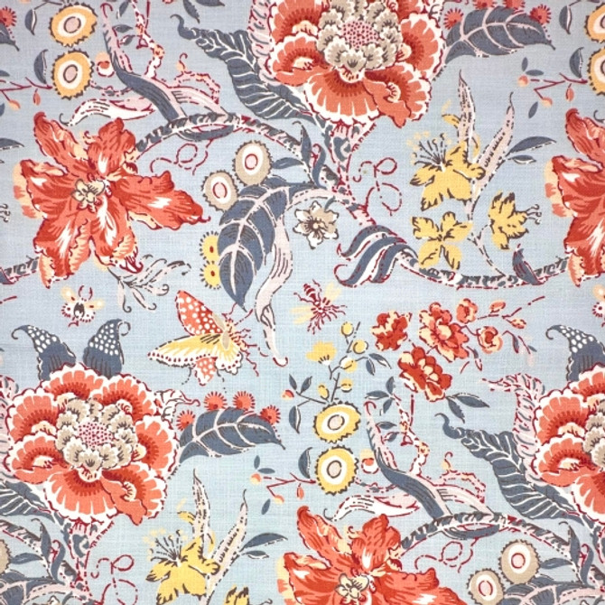 Wild Flower - Blue by Europatex Designer Fabric Wild Flower 85% Polyester, 15% Linen China See Sample Horizontal: N/A and Vertical: N/A 54.00 inches  - Swanky Fabrics -