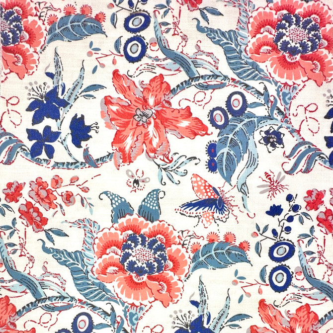 Wild Flower White by Europatex Designer Fabric Wild Flower 85% Polyester, 15% Linen 55.00 inches - Swanky Fabrics -