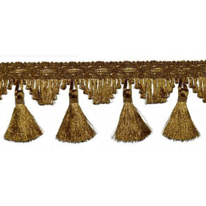 3013 - Gold by Europatex Designer Fabric Metallic Collection 100% Polyester China See Sample Horizontal: N/A and Vertical: N/A 2.50 inches  - Swanky Fabrics -