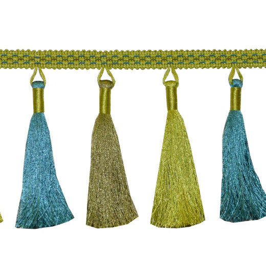 Eric Lime by Europatex Designer Fabric Sirenia 50% Viscose / 50% Cotton China See Sample Horizontal: N/A and Vertical: N/A 4.50 inches  - Swanky Fabrics -