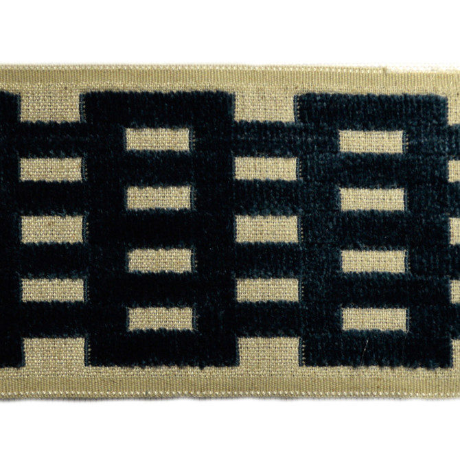 Gothenburg Marine by Europatex Designer Fabric Gothenburg 57% Rayon, 32% Polyester, 11% Linen 3.50 inches - Swanky Fabrics -