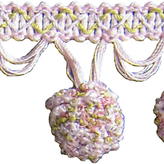 Grace - Blush by Europatex Designer Fabric Hoopla 100% Polyester China See Sample Horizontal: N/A and Vertical: N/A 1.50 inches  - Swanky Fabrics -