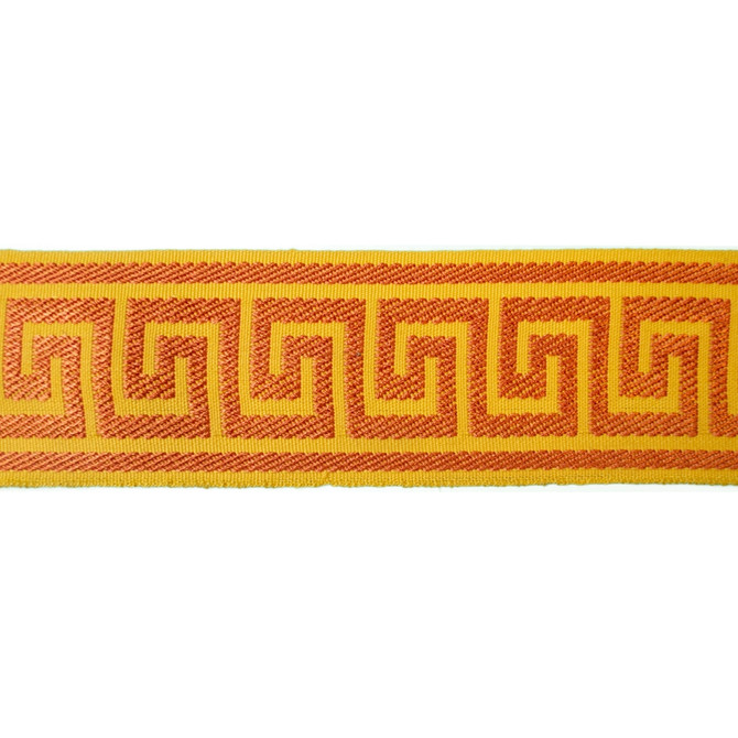 Greek Key Mandarin by Europatex Designer Fabric Tapes Decor 100% Polyester 1.40 inches - Swanky Fabrics -