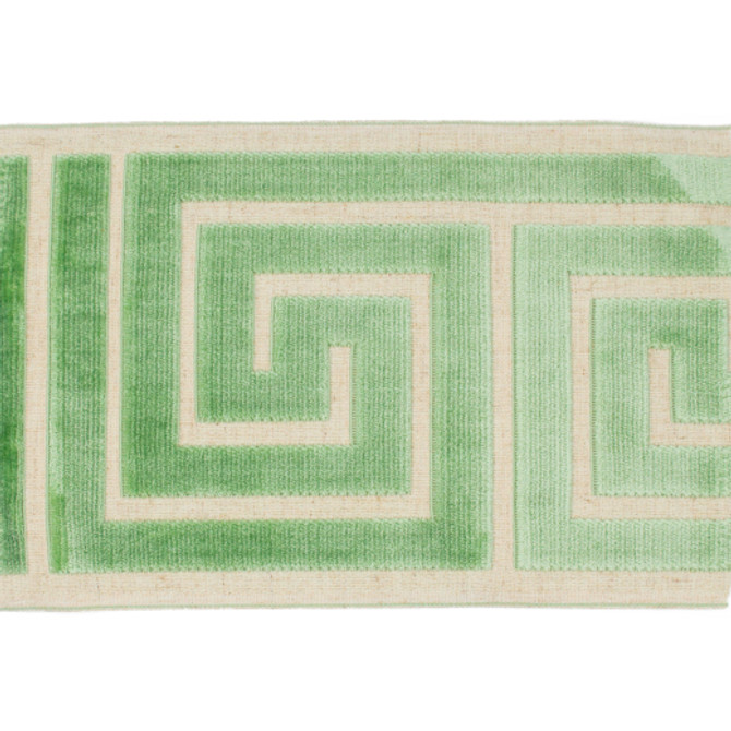 Labyrinth - Caribbean Green by Europatex Designer Fabric Labyrinth 100% Polyester China See Sample Horizontal: N/A and Vertical: N/A 7.00 inches  - Swanky Fabrics -