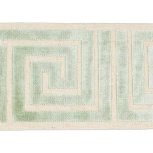 Labyrinth - Sea Green by Europatex Designer Fabric Labyrinth 100% Polyester China See Sample Horizontal: N/A and Vertical: N/A 7.00 inches  - Swanky Fabrics -