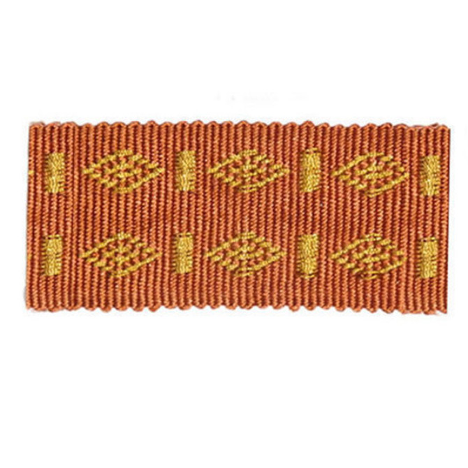 Le Puy - Cinnabar by Europatex Designer Fabric Elegant Dream 100% Rayon China See Sample Horizontal: N/A and Vertical: N/A 1.75 inches  - Swanky Fabrics -