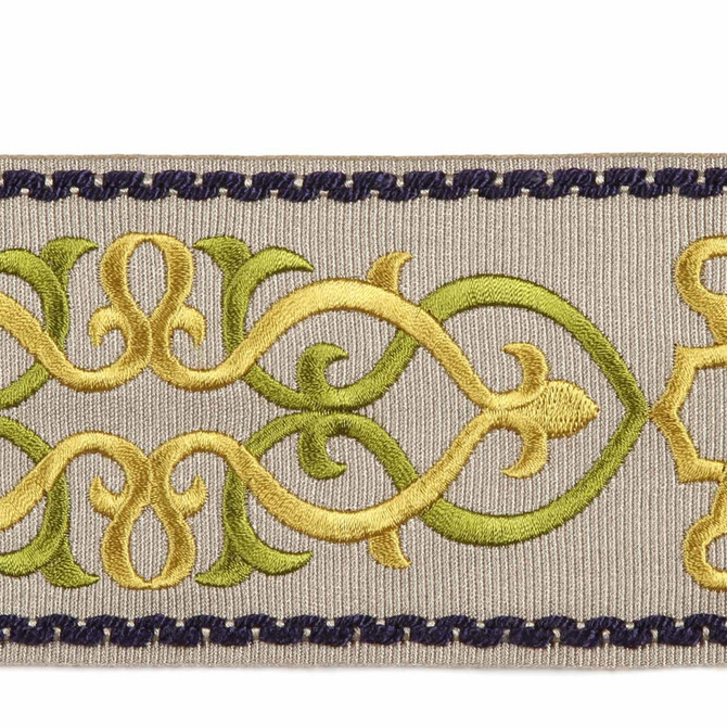 Mainz Lime by Europatex Designer Fabric Tapes Galore 100% Polyester 8.63" 3.00 inches - Swanky Fabrics -