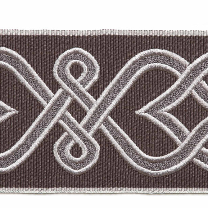 Ovada Silver by Europatex Designer Fabric Tapes Galore 100% Polyester 3.875" 2.65 inches - Swanky Fabrics -