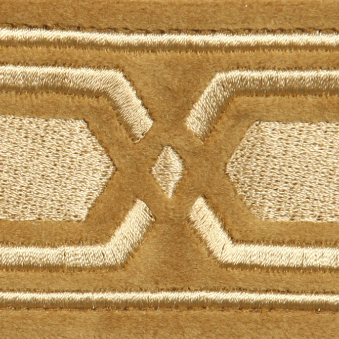 Roman Key Saffron by Europatex Designer Fabric Roman Key 100 % Polyester 2.00" 2.00 inches - Swanky Fabrics -