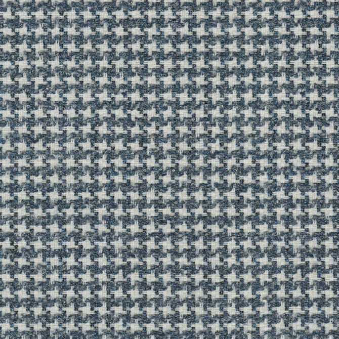 Lia Houndstooth Indigo 470605 by PKL Studio Designer Fabric - 100% polyester India 51000 Horizontal: 0.625 and Vertical: 0.625 54 - Swanky Fabrics -