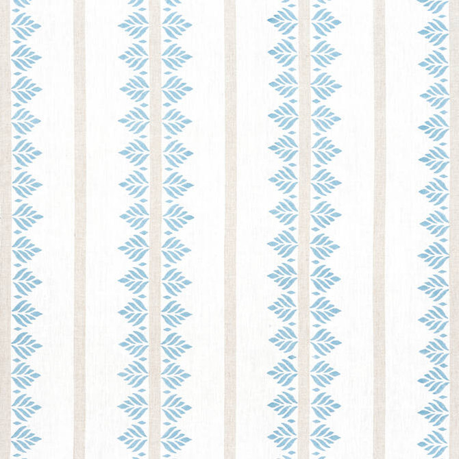Fern Stripe Spa Blue AF15103 by Anna French Fabric Anna French Fabric Fern Stripe Spa Blue AF15103Fabric Antilles Fabric Book 100% Linen INDIA </p><p>Repeat: V: 7.5 54 - Fabric Carolina -