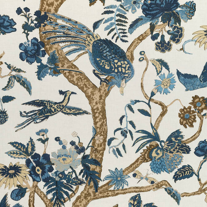 Coromandel Navy F910225 by Thibaut Fabric Thibaut Fabric Coromandel Navy F910225Fabric Colony Fabric Book 52% Cotton, 48% Linen ITALY </p><p>Repeat: V: 36 54 - Fabric Carolina -