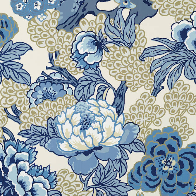 Honshu Blue and Beige T75487 by Thibaut Wallpaper Thibaut Wallpaper Honshu Blue and Beige T75487Wallpaper Dynasty Wallpaper U.S.A. </p><p>Repeat: V: 36 27 - Fabric Carolina -
