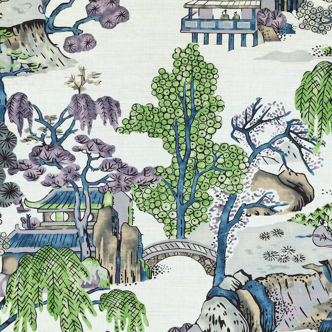 Asian Scenic Purple and Blue F975459 by Thibaut Fabric Thibaut Fabric Asian Scenic Purple and Blue F975459Fabric Dynasty Fabric Book 60% Linen, 30% Cot, 10% Nylon UNITED KINGDOM </p><p>Repeat: V: 33.5 54 - Fabric Carolina -