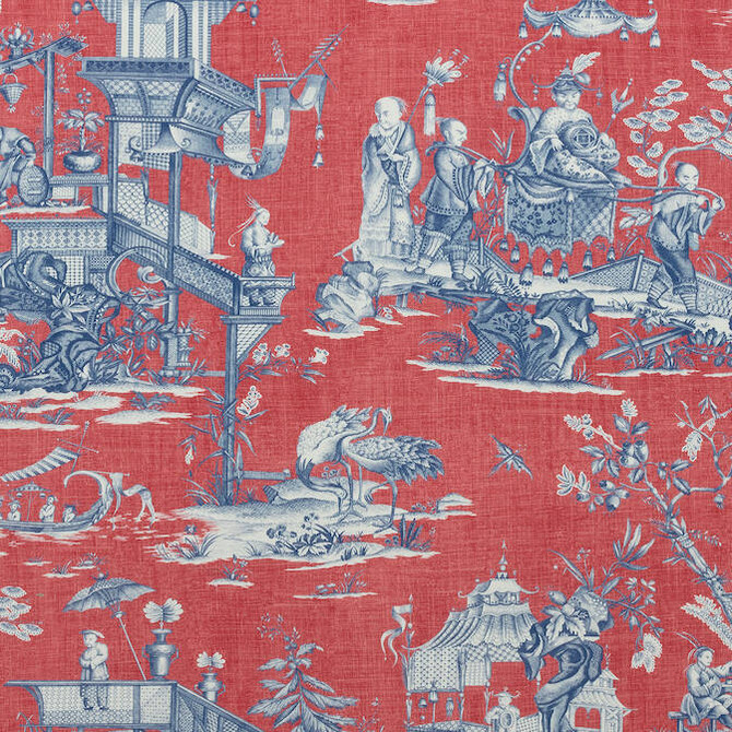 Cheng Toile Red and Blue F975466 by Thibaut Fabric Thibaut Fabric Cheng Toile Red and Blue F975466Fabric Dynasty Fabric Book 100% Cotton UNITED KINGDOM </p><p>Repeat: V: 35 54 - Fabric Carolina -