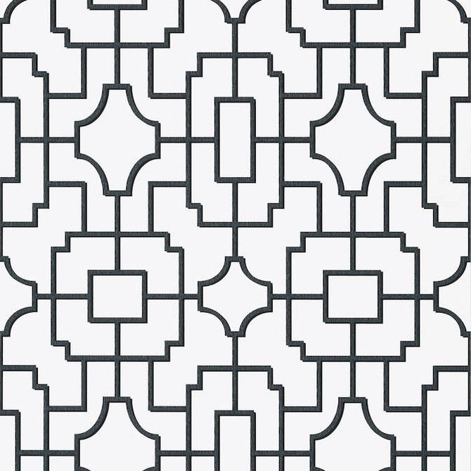 Fretwork Black T20871 by Thibaut Wallpaper Thibaut Wallpaper Fretwork Black T20871Wallpaper Eden Wallpaper UNITED STATES </p><p>Repeat: V: 18 27 - Fabric Carolina -