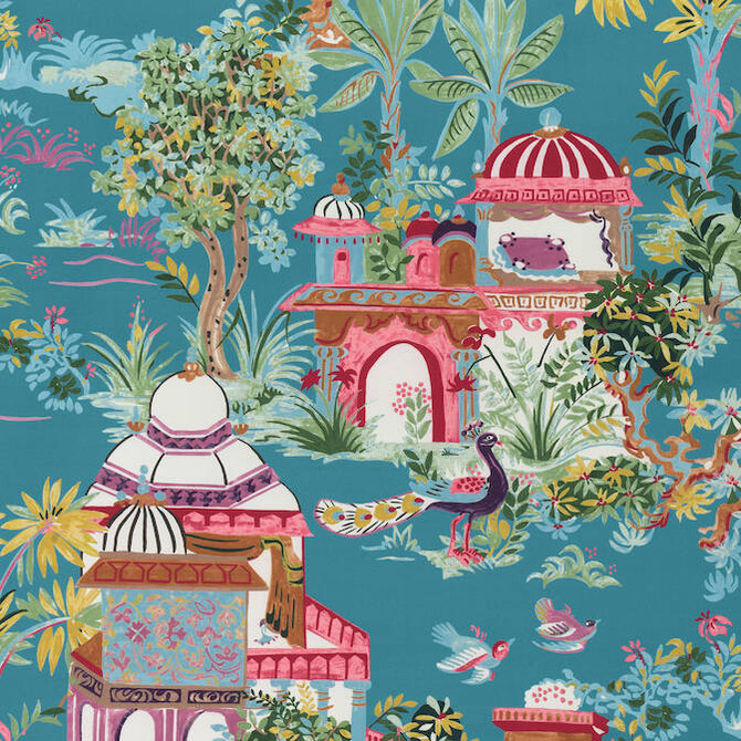 Mystic Garden Teal F920822 by Thibaut Fabric Thibaut Fabric Mystic Garden Teal F920822Fabric Eden Fabric Book 100% Cotton Sateen UNITED STATES </p><p>Repeat: V: 46 54 - Fabric Carolina -