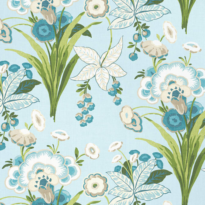 Pasadena Spa Blue F920855 by Thibaut Fabric Thibaut Fabric Pasadena Spa Blue F920855Fabric Eden Fabric Book 52% Linen, 36% Cotton, 12% Nylon THAILAND </p><p>Repeat: V: 24 54 - Fabric Carolina -
