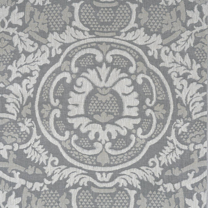 Earl Damask Charcoal W710840 by Thibaut Fabric Thibaut Fabric Earl Damask Charcoal W710840Fabric Heritage Fabric Book 100% Linen INDIA </p><p>Repeat: V: 24.5 54 - Fabric Carolina -