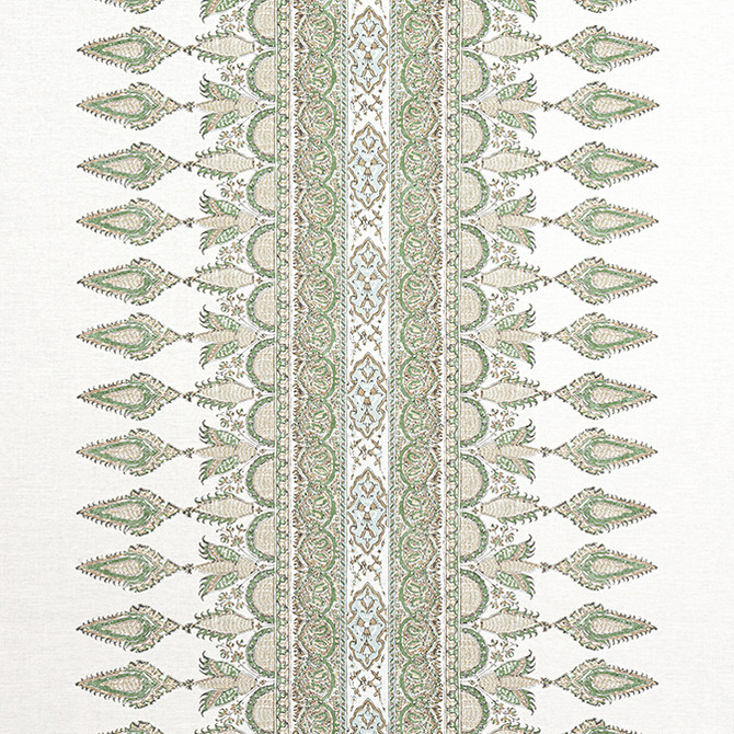 Akola Stripe Green F936412 by Thibaut Fabric Thibaut Fabric Akola Stripe Green F936412Fabric Indienne Fabric Book 60% Linen, 30% Cot, 10% Nylon SCOTLAND </p><p>Repeat: V: 4.5 54 - Fabric Carolina -