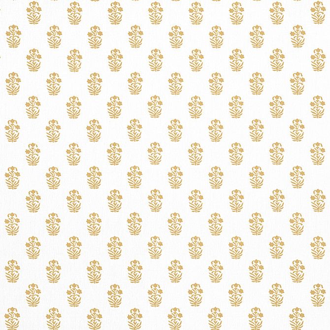 Corwin Gold on White F936404 by Thibaut Fabric Thibaut Fabric Corwin Gold on White F936404Fabric Indienne Fabric Book 59% Cotton, 41% Linen INDIA </p><p>Repeat: V: 4 54 - Fabric Carolina -