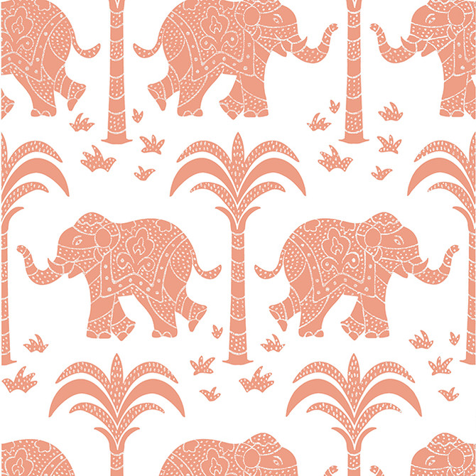 Elephant Coral T16203 by Thibaut Wallpaper Thibaut Wallpaper Elephant Coral T16203Wallpaper Kismet Wallpaper U.S.A. </p><p>Repeat: V: 25.25 27 - Fabric Carolina -