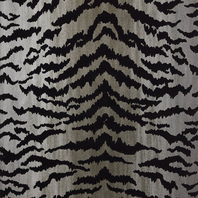 Tiger Flock Black on Metallic Silver T83065 by Thibaut Wallpaper Thibaut Wallpaper Tiger Flock Black on Metallic Silver T83065Wallpaper Natural Resource 2 Flock on Non-Woven UNITED KINGDOM </p><p>Repeat: V: 25.5 20.5 - Fabric Carolina -