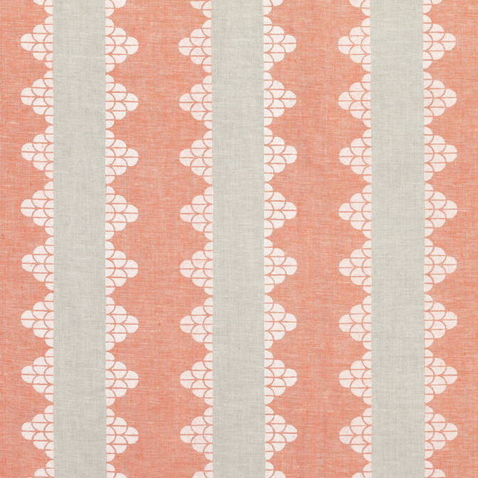 Dhara Stripe Orange F92936 by Thibaut Fabric Thibaut Fabric Dhara Stripe Orange F92936Fabric Paramount Fabric Book 100% Linen INDIA </p><p>Repeat: V: 3.25 52 - Fabric Carolina -