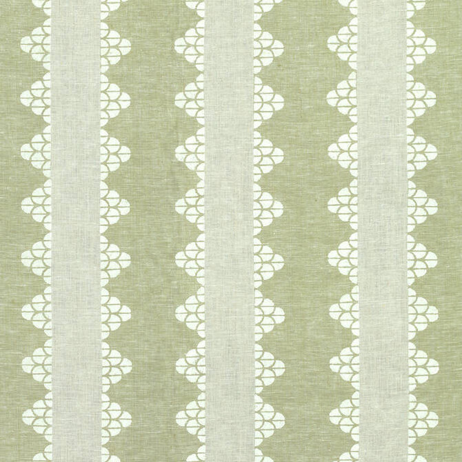 Dhara Stripe Green F92937 by Thibaut Fabric Thibaut Fabric Dhara Stripe Green F92937Fabric Paramount Fabric Book 100% Linen INDIA </p><p>Repeat: V: 3.25 52 - Fabric Carolina -