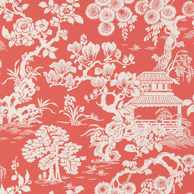 Japanese Garden Coral T13305 by Thibaut Wallpaper Thibaut Wallpaper Japanese Garden Coral T13305Wallpaper Pavilion Non-Woven Vinyl Wallpaper UNITED STATES </p><p>Repeat: V: 27 27 - Fabric Carolina -