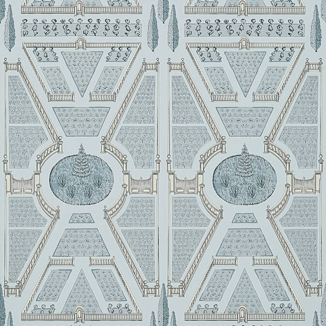 Aerial Garden Spa Blue AT9601 by Anna French Wallpaper Anna French Wallpaper Aerial Garden Spa Blue AT9601Wallpaper Savoy Non Woven Wallpaper U.S.A. </p><p>Repeat: V: 25.25 27 - Fabric Carolina -