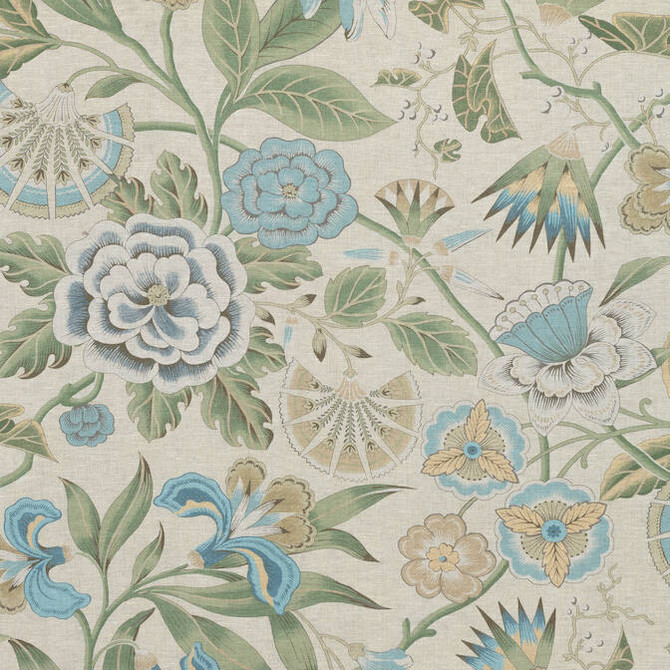Cleo Sky Blue and Green AF9620 by Anna French Fabric Anna French Fabric Cleo Sky Blue and Green AF9620Fabric Savoy Fabric Book 100% Linen UNITED KINGDOM </p><p>Repeat: V: 32 54 - Fabric Carolina -