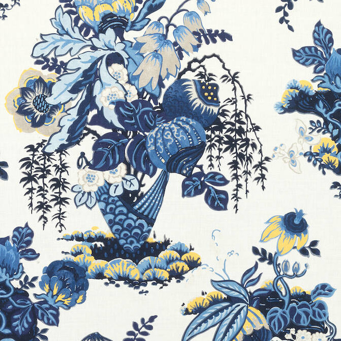 Fairbanks Blue and White AF9646 by Anna French Fabric Anna French Fabric Fairbanks Blue and White AF9646Fabric Savoy Fabric Book 60% Linen, 30% Cot, 10% Nylon UNITED KINGDOM </p><p>Repeat: V: - 54 - Fabric Carolina -
