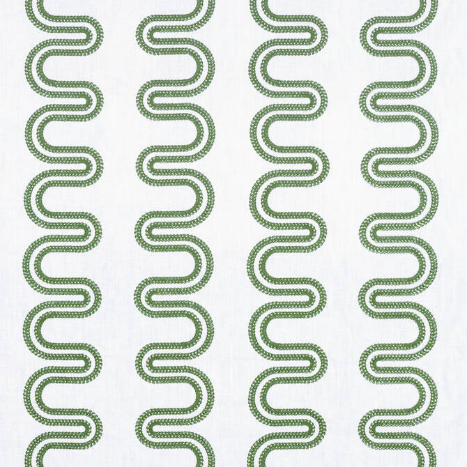 Herriot Way Embroidery Green on White AF9635 by Anna French Fabric Anna French Fabric Herriot Way Embroidery Green on White AF9635Fabric Savoy Fabric Book 90% Linen, 10% Spun Polyester INDIA </p><p>Repeat: V: 4 52 - Fabric Carolina -