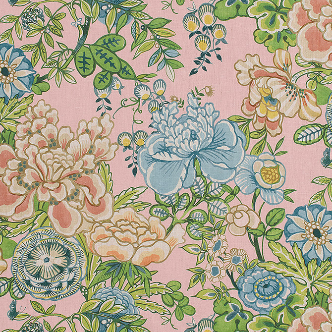Peony Garden Blush F942016 by Thibaut Fabric Thibaut Fabric Peony Garden Blush F942016Fabric Sojourn Fabric Book 100% Linen UNITED STATES </p><p>Repeat: V: 27 54 - Fabric Carolina -