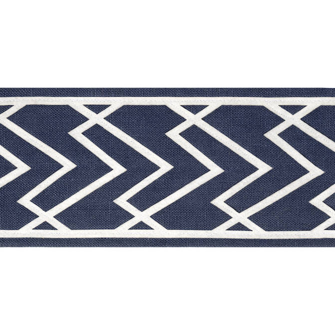 Summit Applique Tape Navy E12216 by Thibaut Fabric Thibaut Fabric Summit Applique Tape Navy E12216Fabric Tapes & Trims Volume 3 75% Linen, 25% Polyester INDIA </p><p>Repeat: V: 2.5 4 - Fabric Carolina -