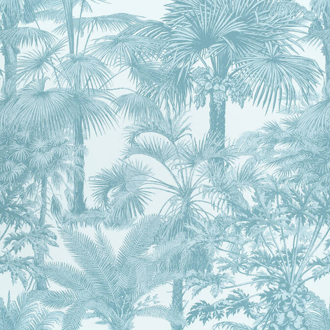 Palm Botanical Spa Blue F910104 by Thibaut Fabric Thibaut Fabric Palm Botanical Spa Blue F910104Fabric Tropics Fabric Book 100% Cotton ITALY </p><p>Repeat: V: 35 54 - Fabric Carolina -